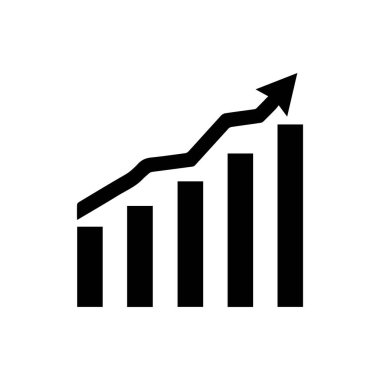 Grafik çizelgesi ekonomik simgesi. Para işi artırma tasarımı.