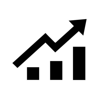 Grafik çizelgesi ekonomik simgesi. Para işi artırma tasarımı.