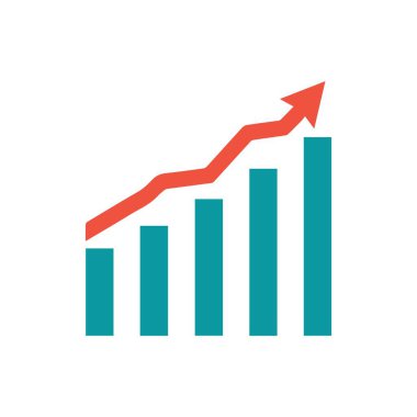 Grafik çizelgesi ekonomik simgesi. Para işi artırma tasarımı.