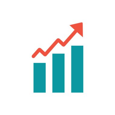 Grafik çizelgesi ekonomik simgesi. Para işi artırma tasarımı.