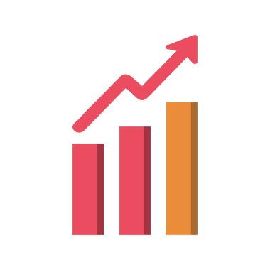 Grafik çizelgesi ekonomik simgesi. Para işi artırma tasarımı.