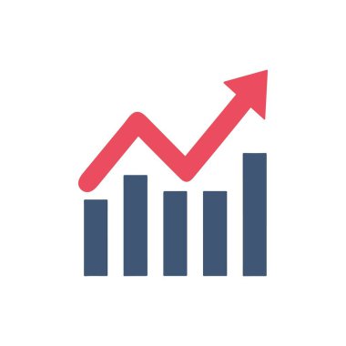Grafik çizelgesi ekonomik simgesi. Para işi artırma tasarımı.
