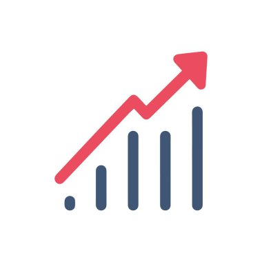 Grafik çizelgesi ekonomik simgesi. Para işi artırma tasarımı.