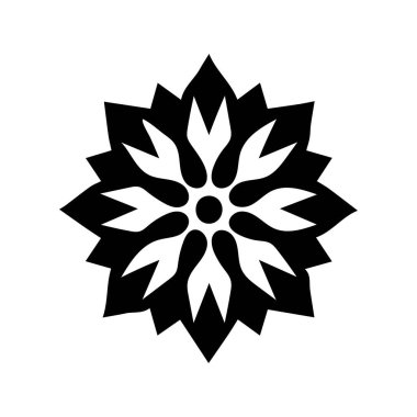 mandala ana hatları simge ve siyah desenli sanat tasarımı.