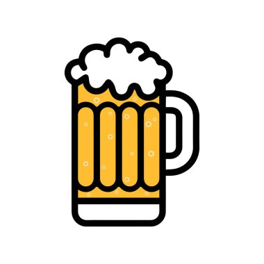 Bira bardağı simgesi taze siyah menü tasarımı.