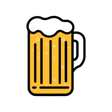 Bira bardağı simgesi taze siyah menü tasarımı.