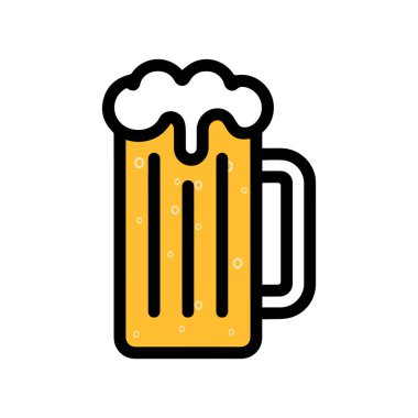 Bira bardağı simgesi taze siyah menü tasarımı.