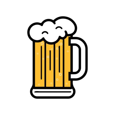 Bira bardağı simgesi taze siyah menü tasarımı.