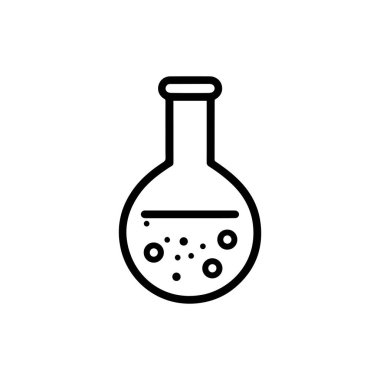 Kimyasal cam ikonu ve bilimsel kimya tüpü toksik ilaç tasarımı.