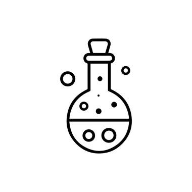Kimyasal cam ikonu ve bilimsel kimya tüpü toksik ilaç tasarımı.