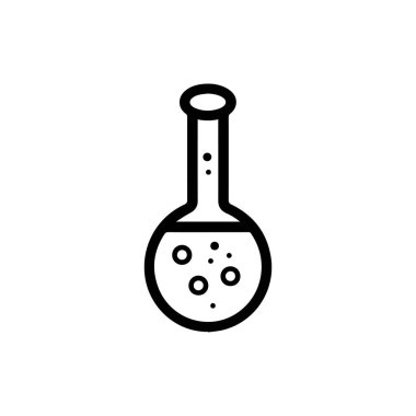 Kimyasal cam ikonu ve bilimsel kimya tüpü toksik ilaç tasarımı.