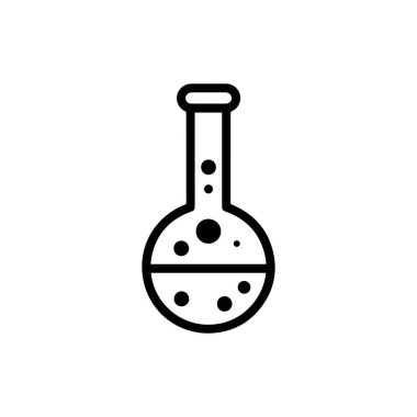 Kimyasal cam ikonu ve bilimsel kimya tüpü toksik ilaç tasarımı.