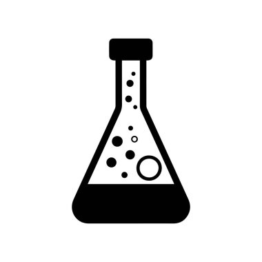 Kimyasal cam ikonu ve bilimsel kimya tüpü toksik ilaç tasarımı.