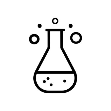 Kimyasal cam ikonu ve bilimsel kimya tüpü toksik ilaç tasarımı.