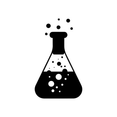 Kimyasal cam ikonu ve bilimsel kimya tüpü toksik ilaç tasarımı.