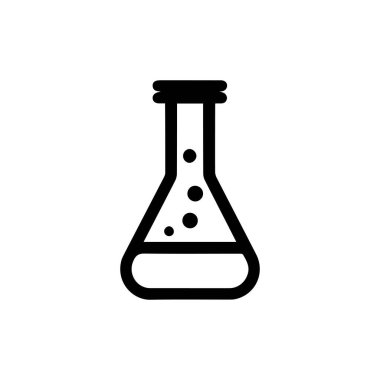Kimyasal cam ikonu ve bilimsel kimya tüpü toksik ilaç tasarımı.