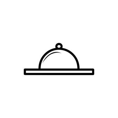 Yemek ikonu mutfak kaplaması. Siyah sıcak metal gümüş tasarımı..