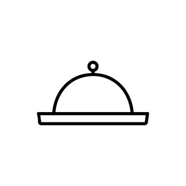 Yemek ikonu mutfak kaplaması. Siyah sıcak metal gümüş tasarımı..