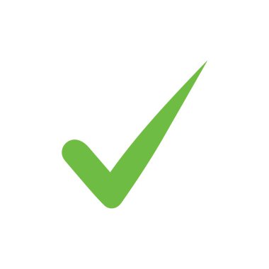 Right check mark green icon. Approved select choose design. clipart