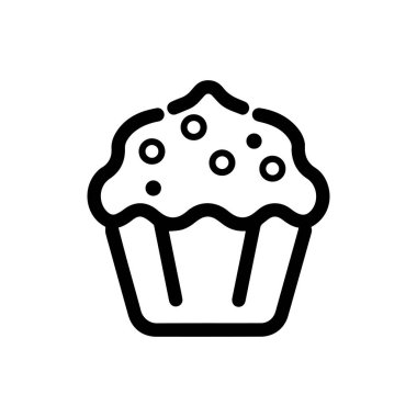 Kek yemek taslak ikon kek. Krema siyah bardak tasarımı.