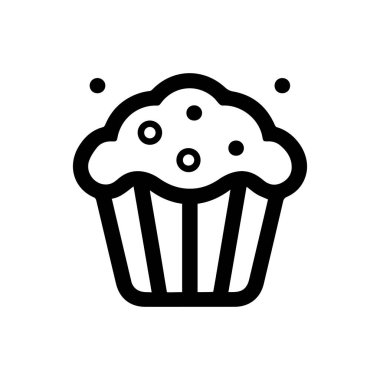 Kek yemek taslak ikon kek. Krema siyah bardak tasarımı.