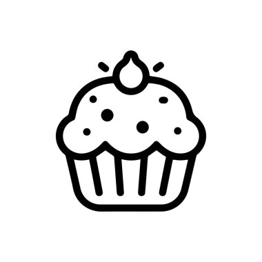 Kek yemek taslak ikon kek. Krema siyah bardak tasarımı.