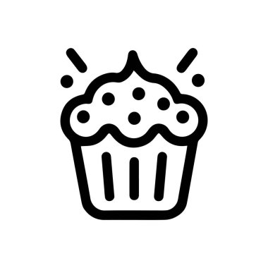 Kek yemek taslak ikon kek. Krema siyah bardak tasarımı.