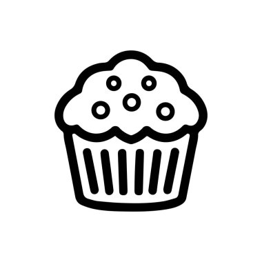 Kek yemek taslak ikon kek. Krema siyah bardak tasarımı.