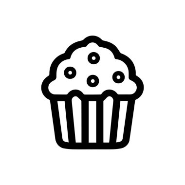 Kek yemek taslak ikon kek. Krema siyah bardak tasarımı.