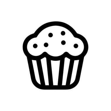 Kek yemek taslak ikon kek. Krema siyah bardak tasarımı.