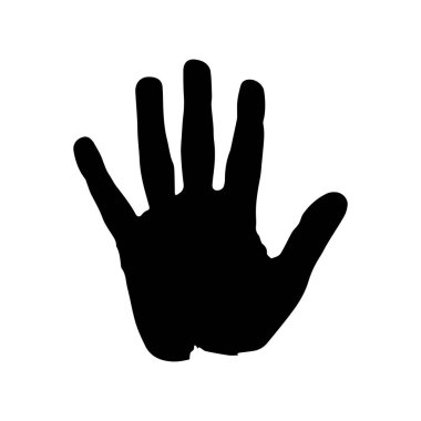 Siyah el sağ ve sol insan simgesi yazdırma tasarımı.