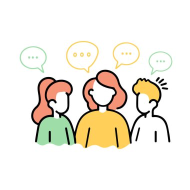 İnsanlar iletişim ikonu adam sohbet kavramı balon tasarımı.