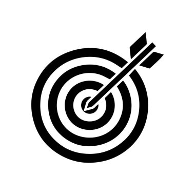 Hedef siyah simge hedef ok ana arkaplan tasarımı vurdu.