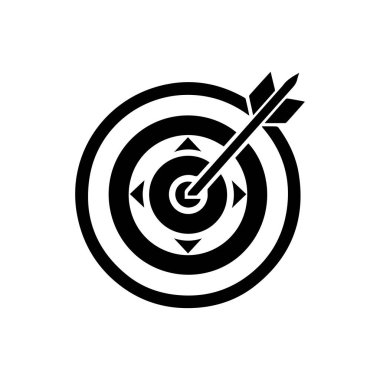 Hedef siyah simge hedef ok ana arkaplan tasarımı vurdu.