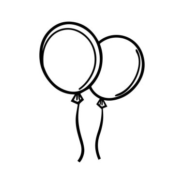 Balon hava topu yuvarlak simgesi uçan siyah çizgili tasarım.