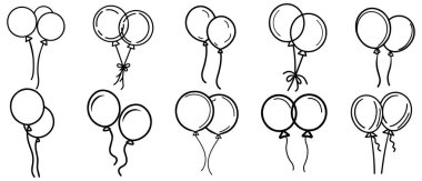 Balon hava topu yuvarlak simgesi uçan siyah çizgili tasarım.