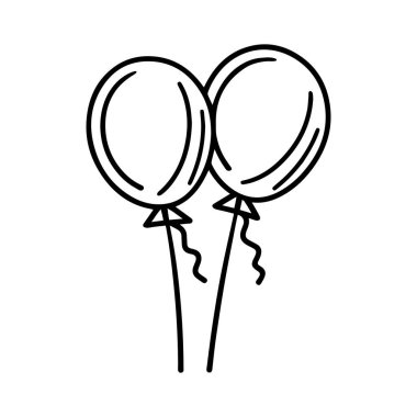 Balon hava topu yuvarlak simgesi uçan siyah çizgili tasarım.