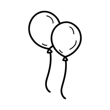 Balon hava topu yuvarlak simgesi uçan siyah çizgili tasarım.