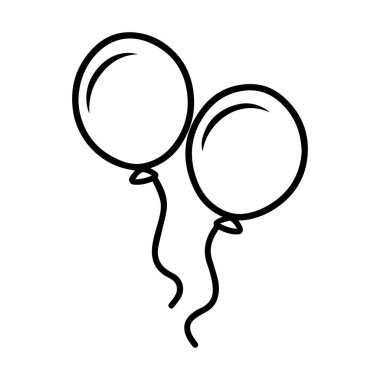 Balon hava topu yuvarlak simgesi uçan siyah çizgili tasarım.