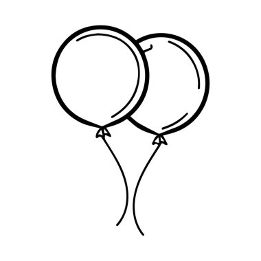 Balon hava topu yuvarlak simgesi uçan siyah çizgili tasarım.