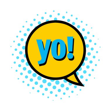 Yo köpük metin stili yaratıcı simge ünlem eğlenceli el komik tasarımı.