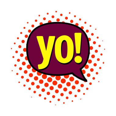 Yo köpük metin stili yaratıcı simge ünlem eğlenceli el komik tasarımı.