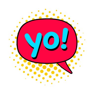 Yo köpük metin stili yaratıcı simge ünlem eğlenceli el komik tasarımı.
