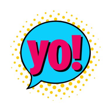 Yo köpük metin stili yaratıcı simge ünlem eğlenceli el komik tasarımı.