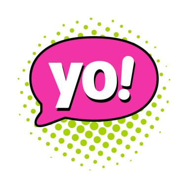 Yo köpük metin stili yaratıcı simge ünlem eğlenceli el komik tasarımı.