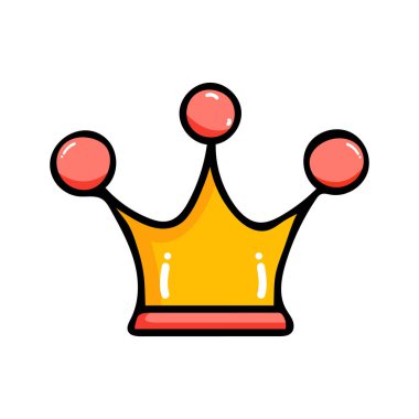 Crown simgesi. Düz renk dizaynı. Vektör illüstrasyonu beyaz arkaplanda izole edildi.