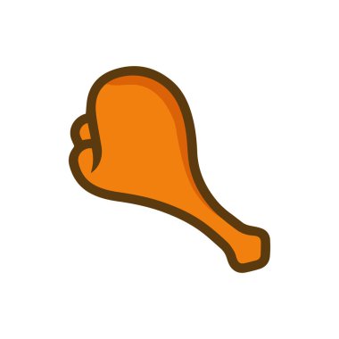 Tavuk budu renginde yemek ikonu taze hayvan lezzeti taze tasarım.