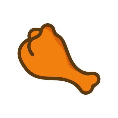 Tavuk budu renginde yemek ikonu taze hayvan lezzeti taze tasarım.