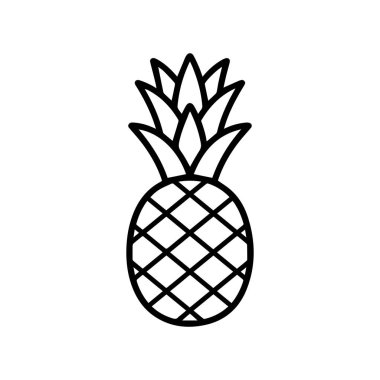 Ananas doğal gıda ikonu. Tazelik tatlı sanat vektör tasarımı.