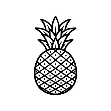 Ananas doğal gıda ikonu. Tazelik tatlı sanat vektör tasarımı.